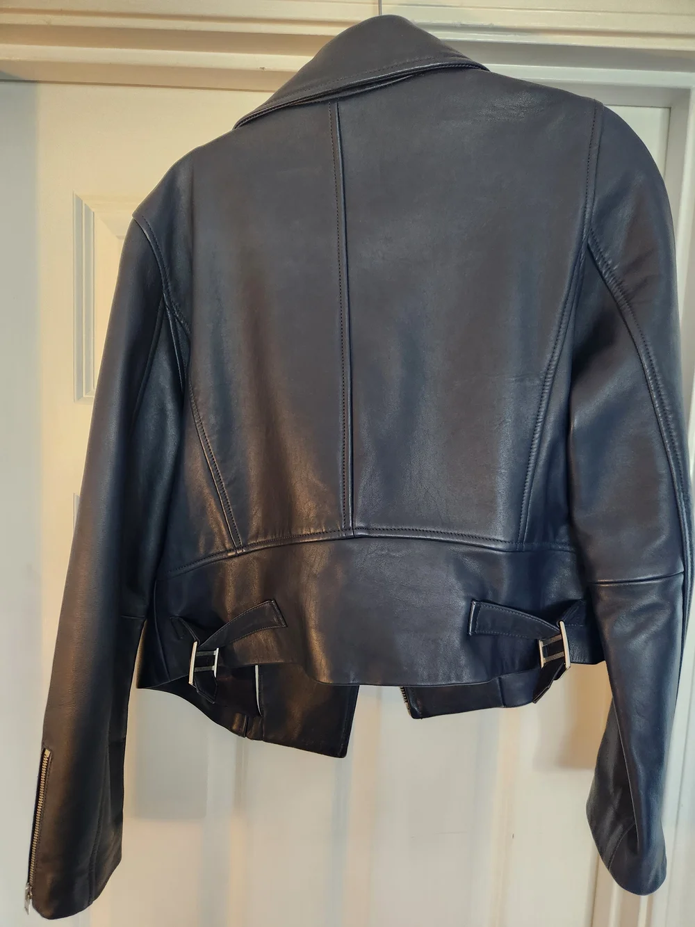 J. Crew Navy Leather Moto Jacket - Women's - Picture 5 of 6